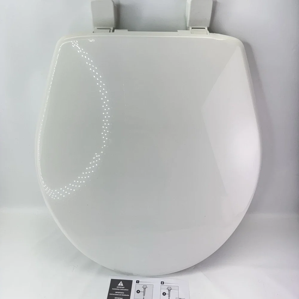 Bemis 730SLEC 000 Round Toilet Seat - Slow Close - Solid Plastic - White